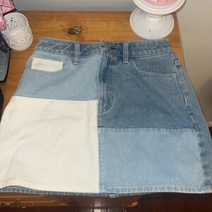 pacsun patchwork denim skirt